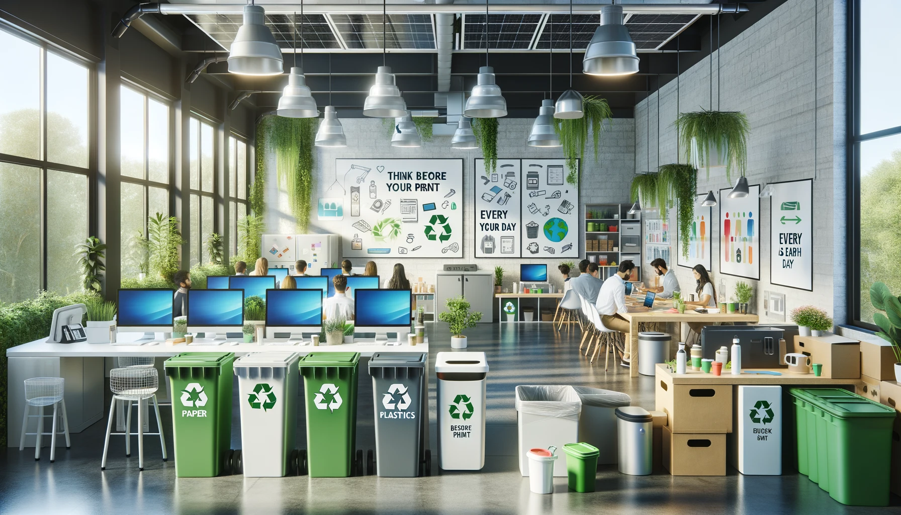 The image represents waste reduction in an office for better resource management and operational efficiency. 